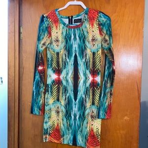 Printed party dress.